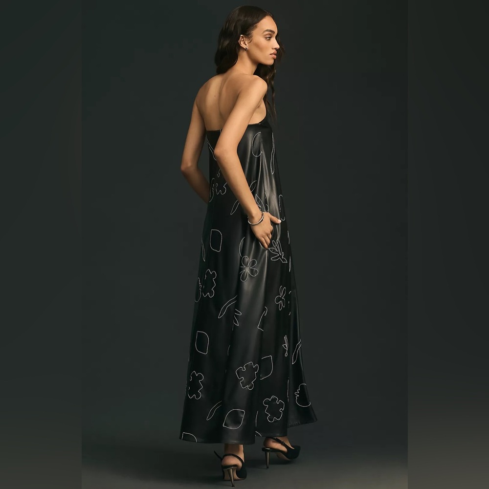 Anthropologie Mehtap Elaidi Strapless Faux Leather A-Line Dress $880 - Picture 2 of 8